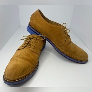 Cole Haan South St. Plain Toe Blucher Suede Wing Tip Shoes